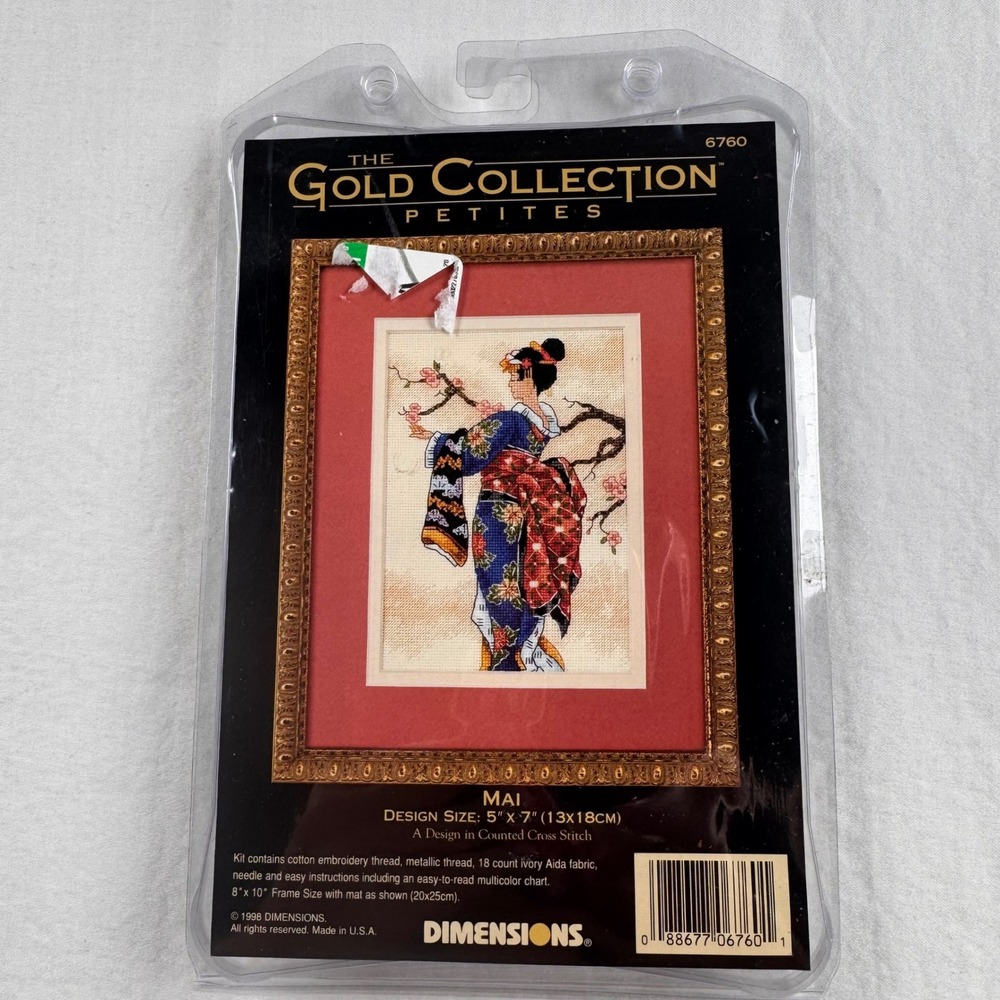 Dimensions Cross Stitch Kit Red Gold Collection Petites Mai 6760 Kimono